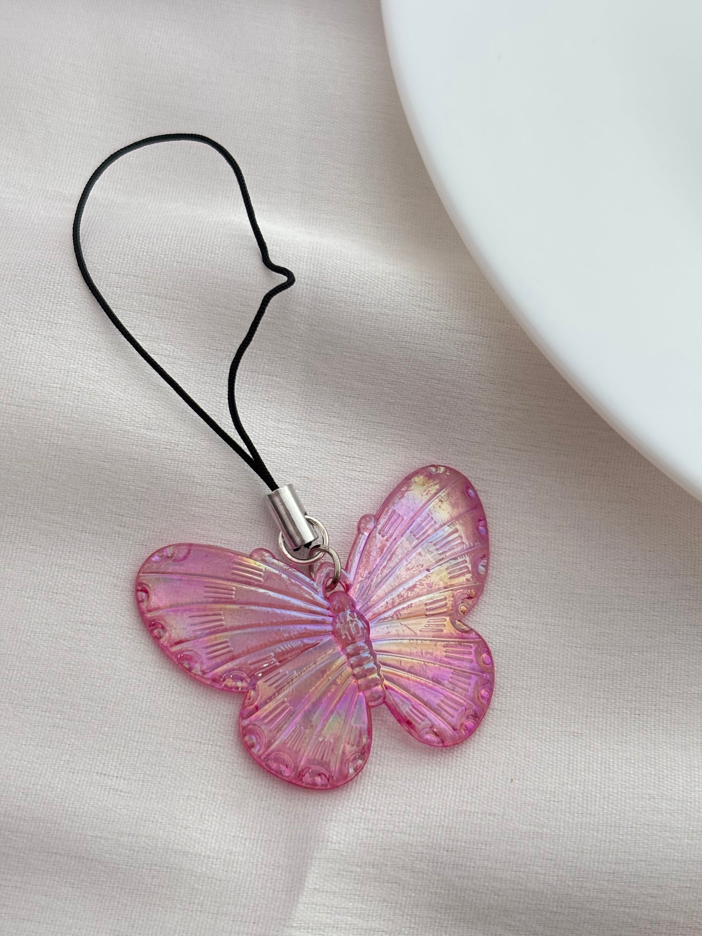 Pink Holographic Butterfly Charm π¦π