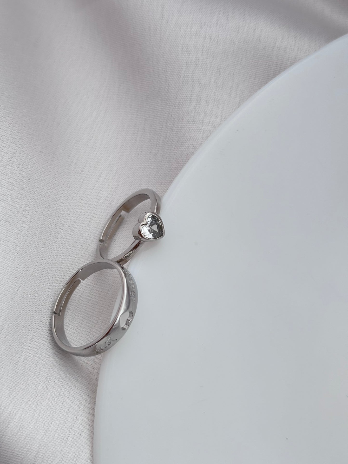 Silver Heart Promise Rings