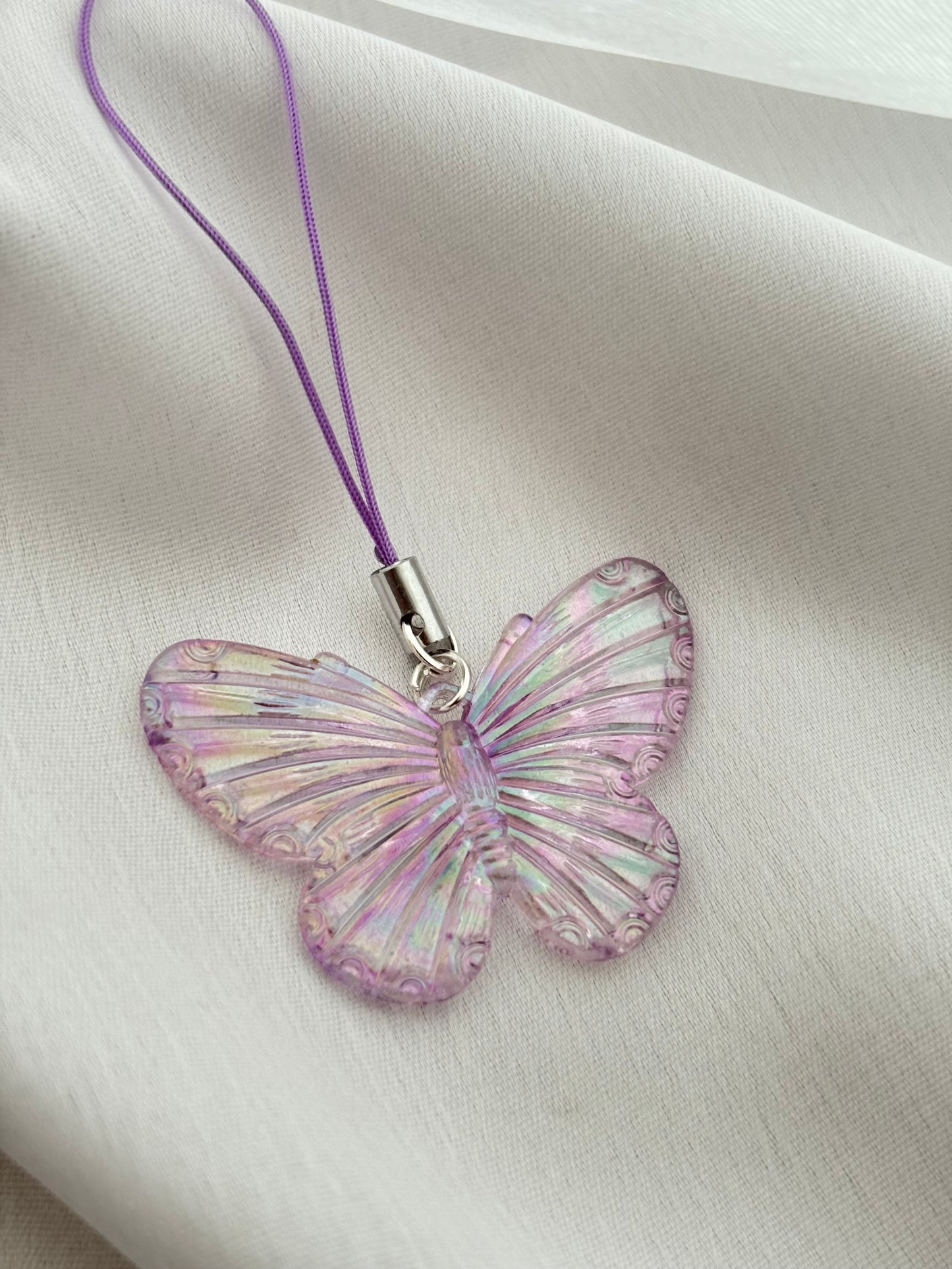 Lavender Butterfly Phone Charm