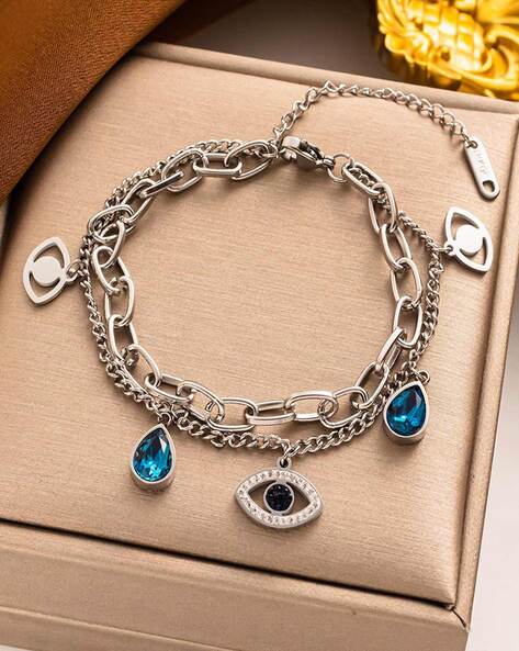 Evil Eye Double Layered Bracelet - Curvy Jewels