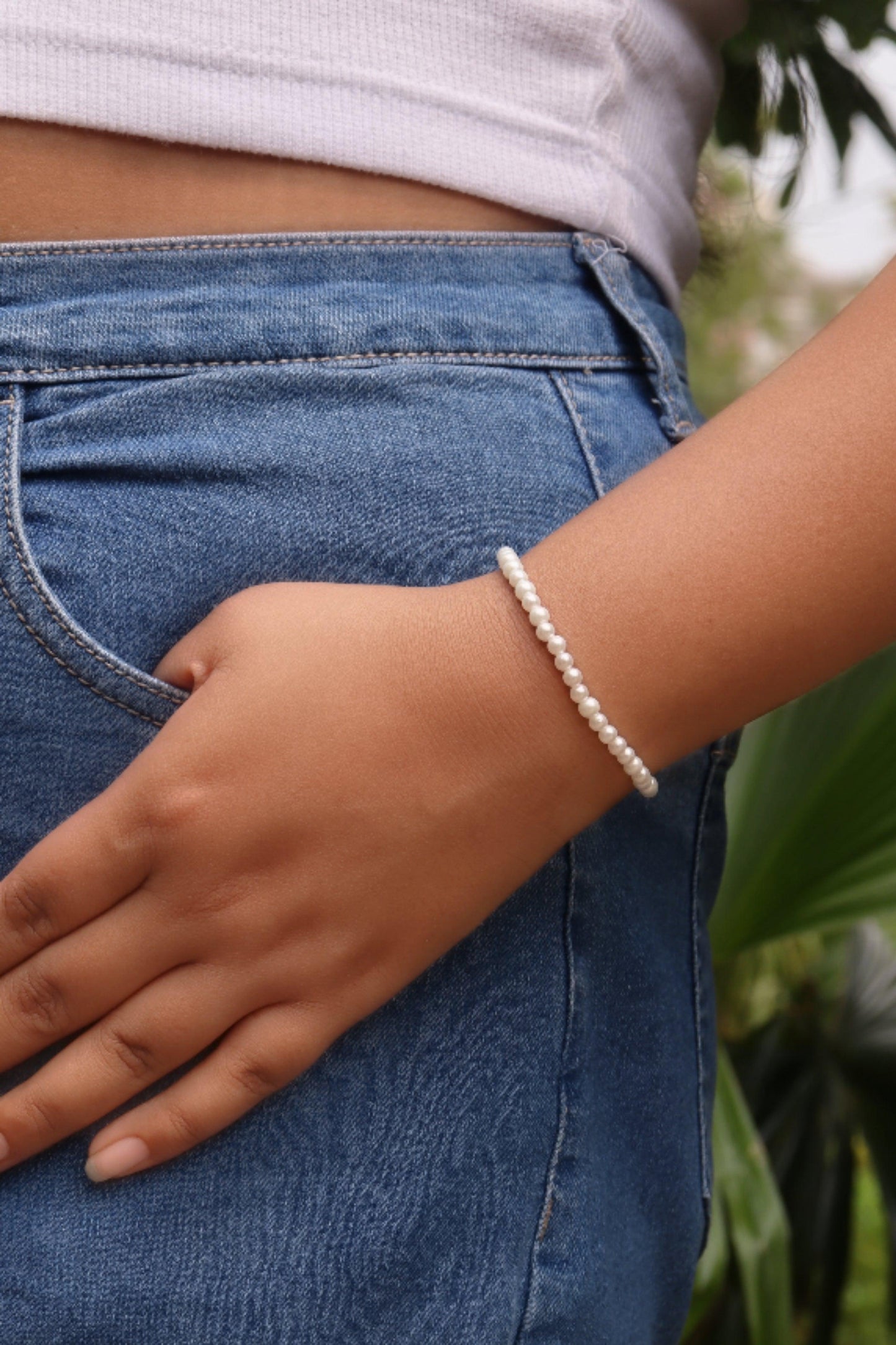 Elegant Pearl Charm Bracelet - Curvy Jewels