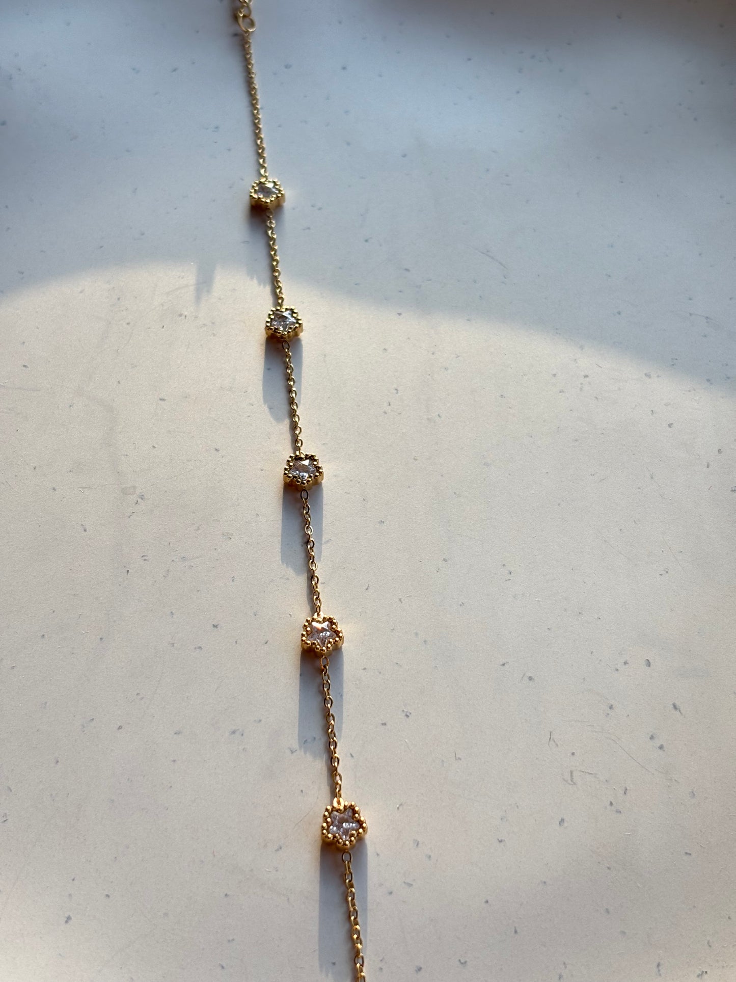 Anti-Tarnish Crystal Anklet
