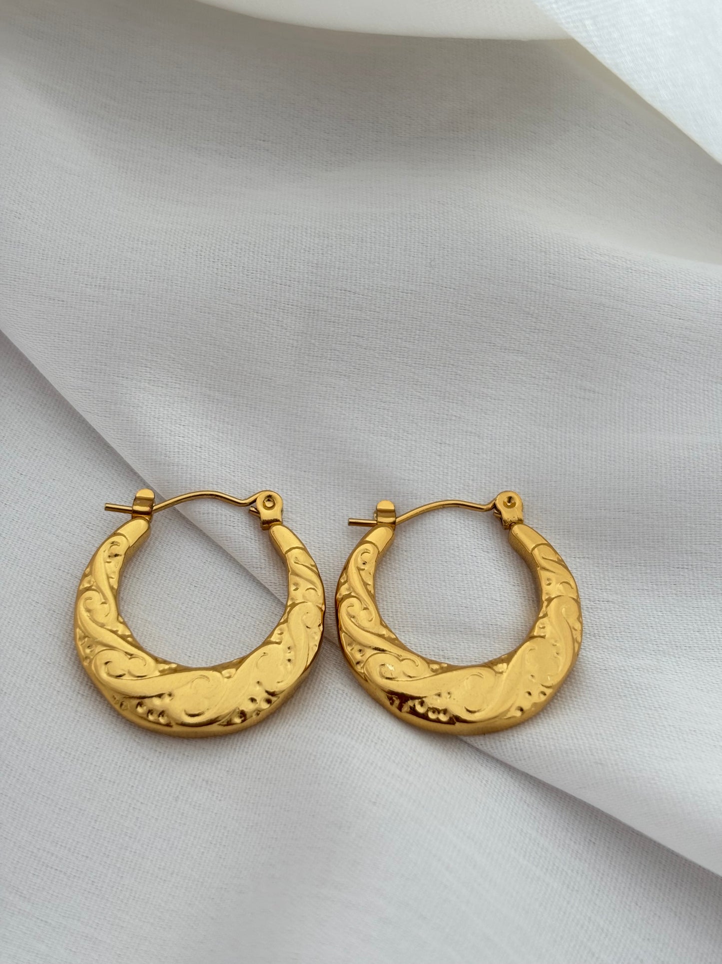 Golden Drape- Anti Tarnish Hoops!