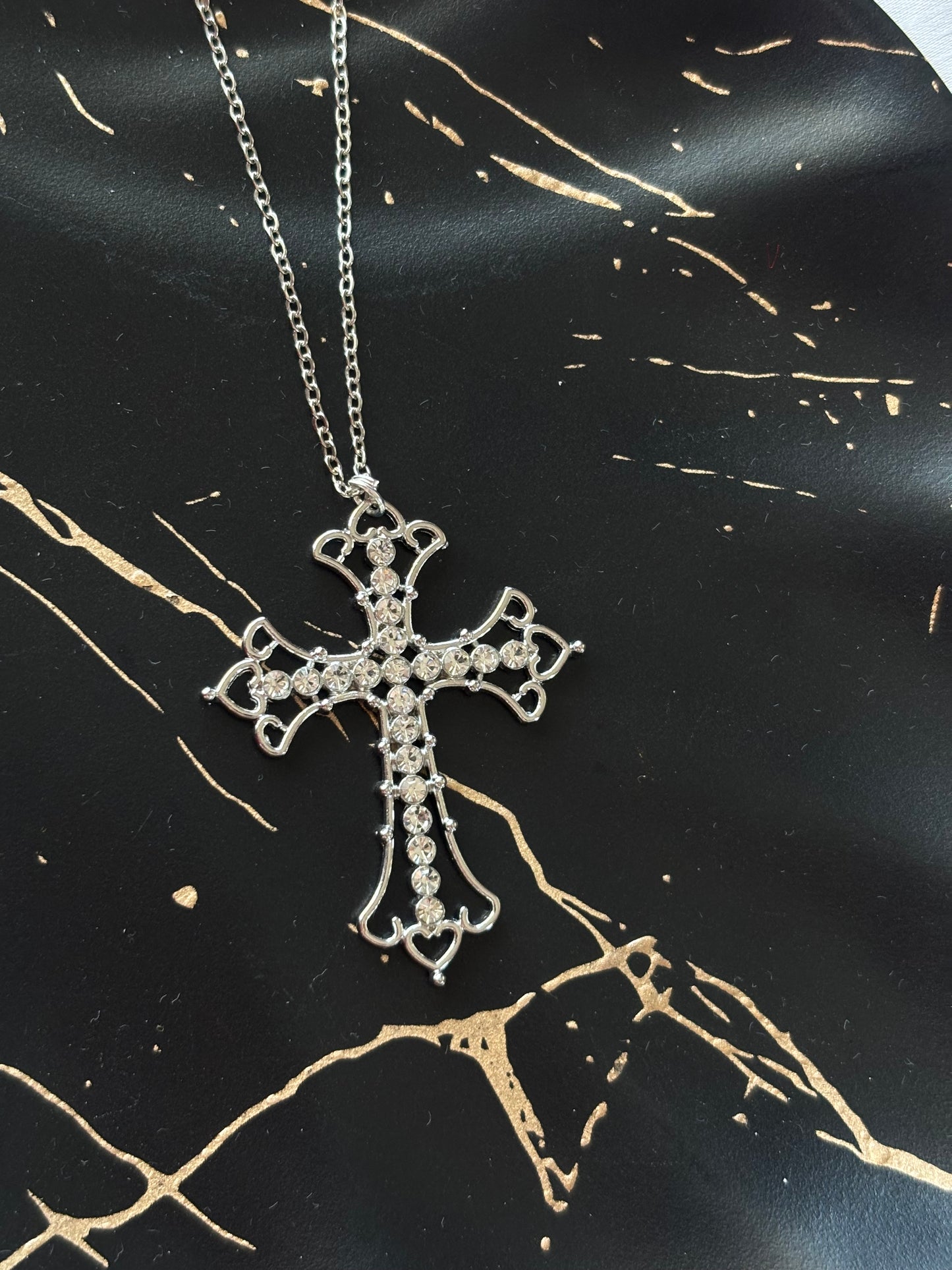 Anti-Tarnish Crystal Cross Necklace