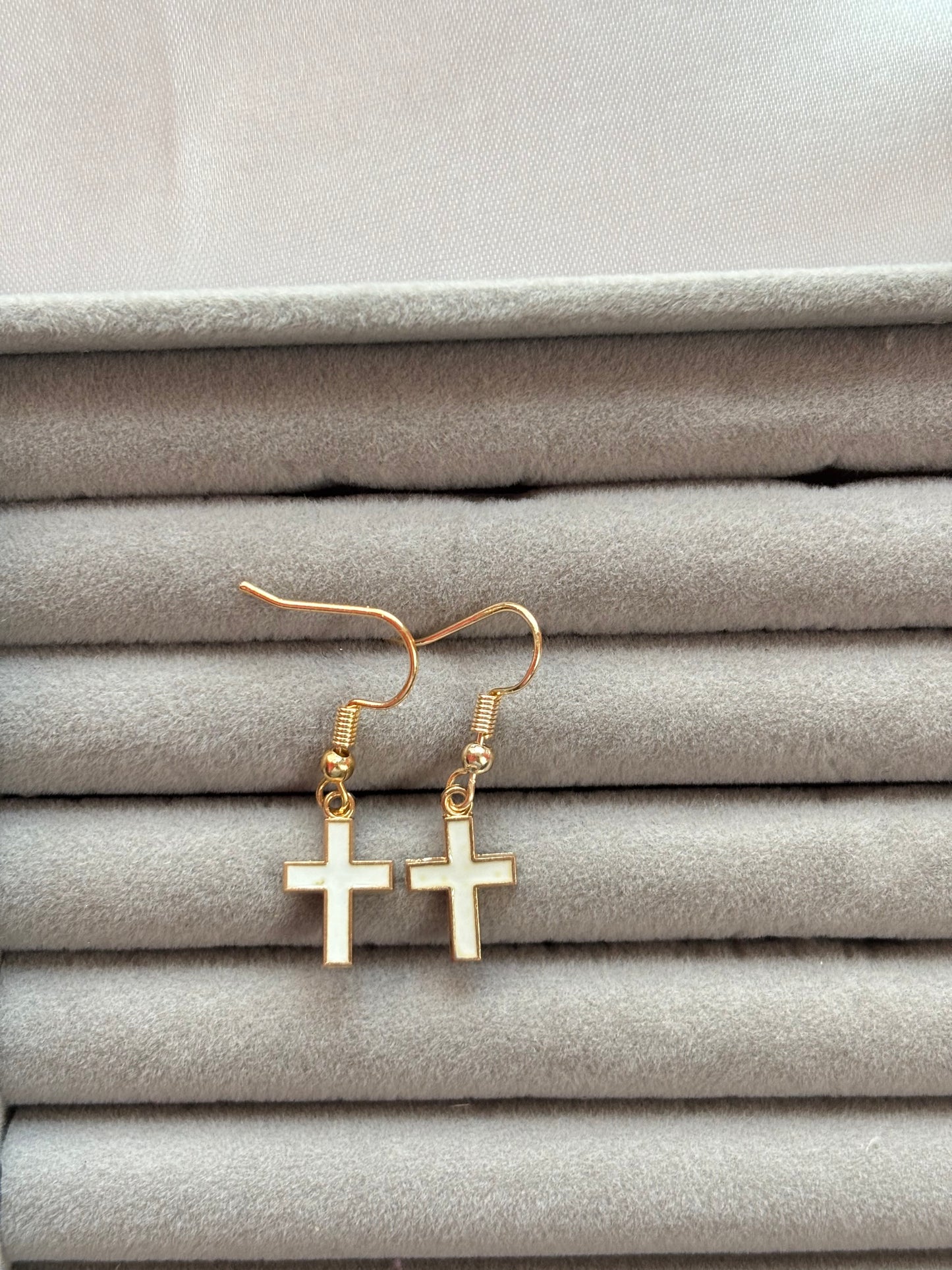 Enamel Cross Earrings - Curvy Jewels