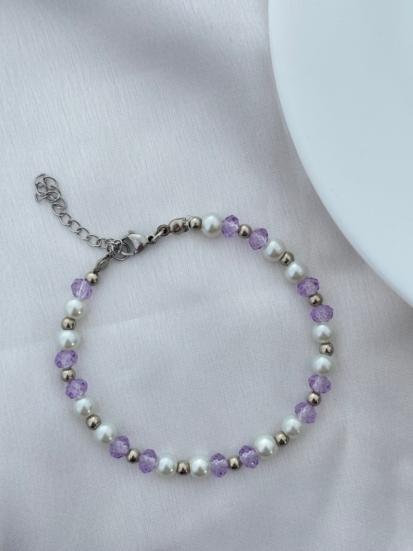 Lavender Pearl Bead Bracelet