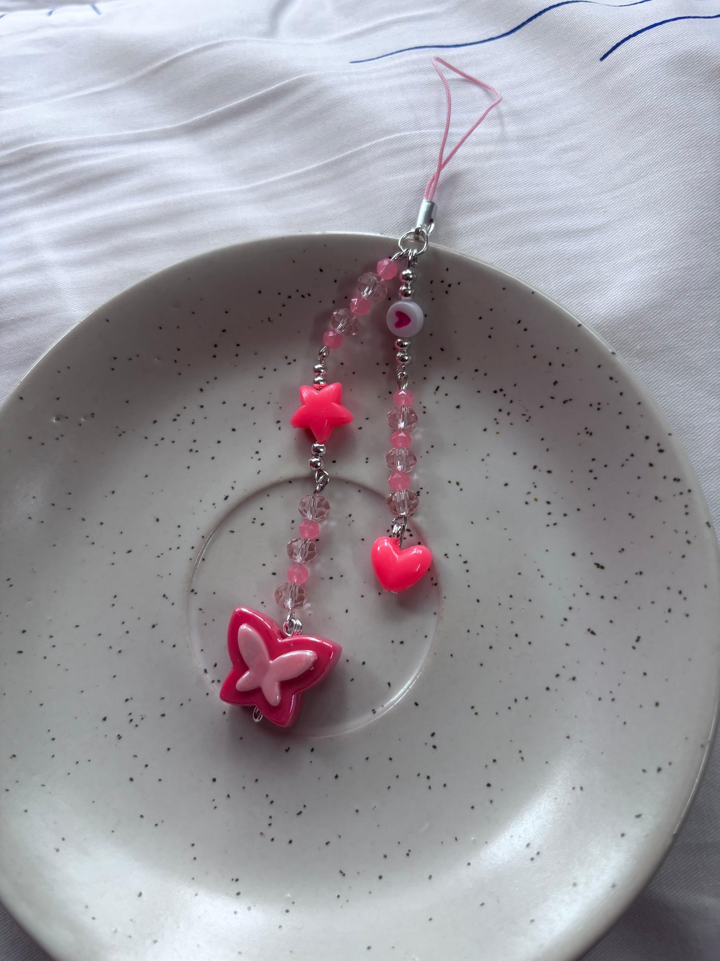 Butterfly Elegance Pink Phone Charm - Curvy Jewels