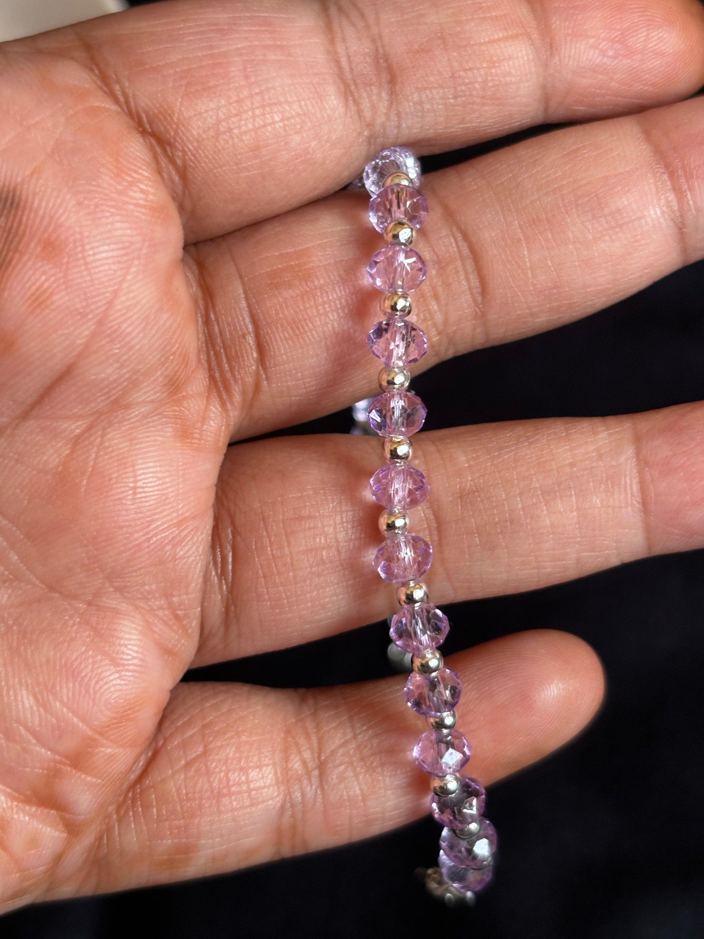 Lavender Serenity Adjustable Bead Bracelet - Curvy Jewels