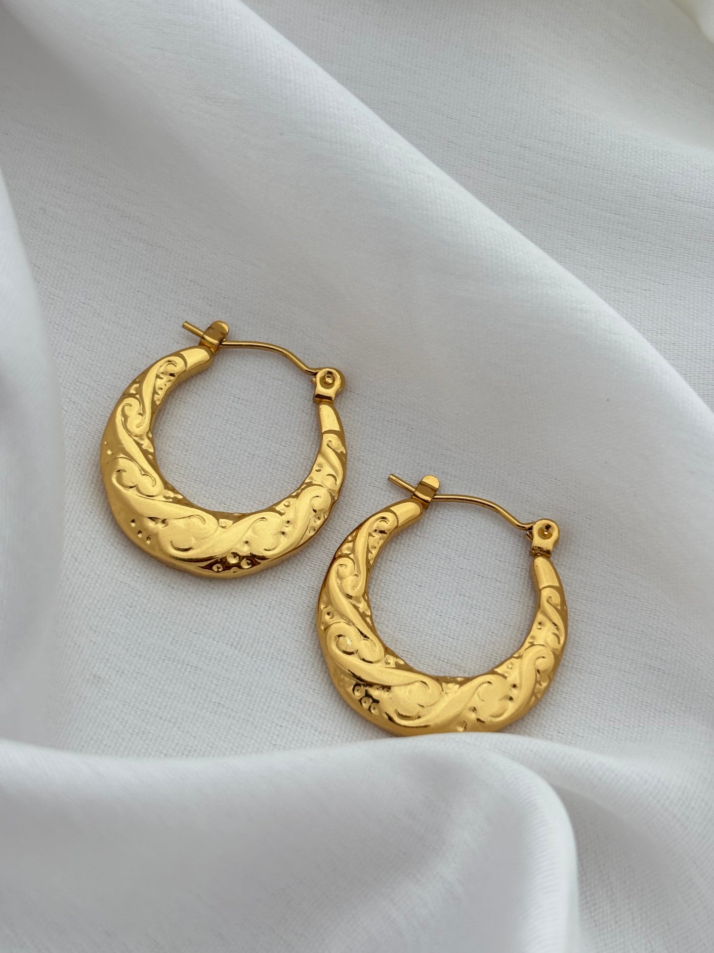 Golden Drape- Anti Tarnish Hoops!