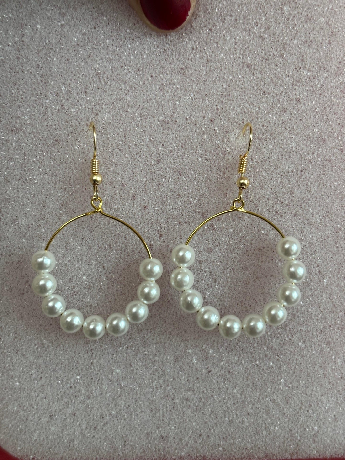 Gilded Pearl Drop Hoops - Curvy Jewels