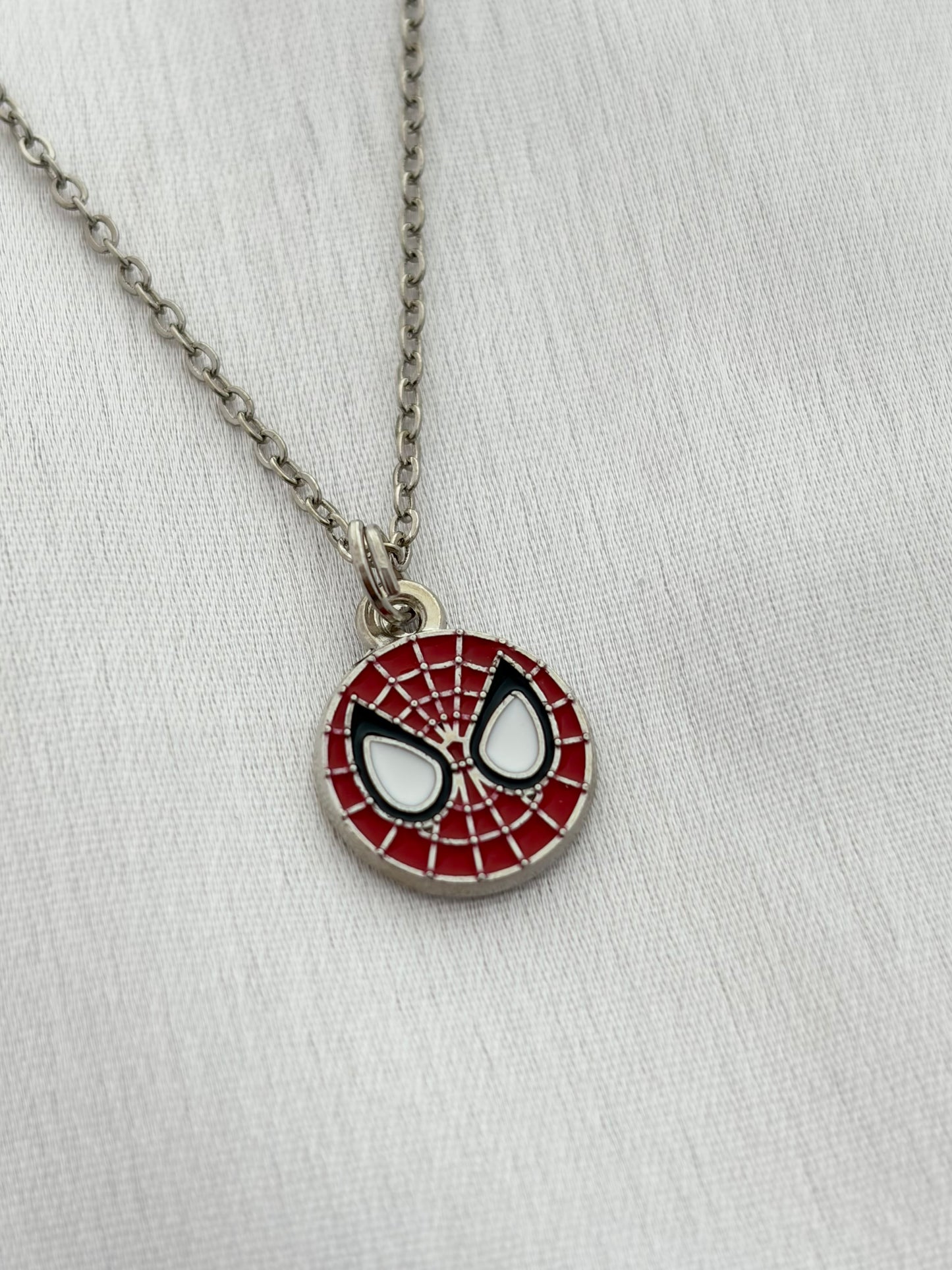 Silver Spider-Man Pendant Necklace