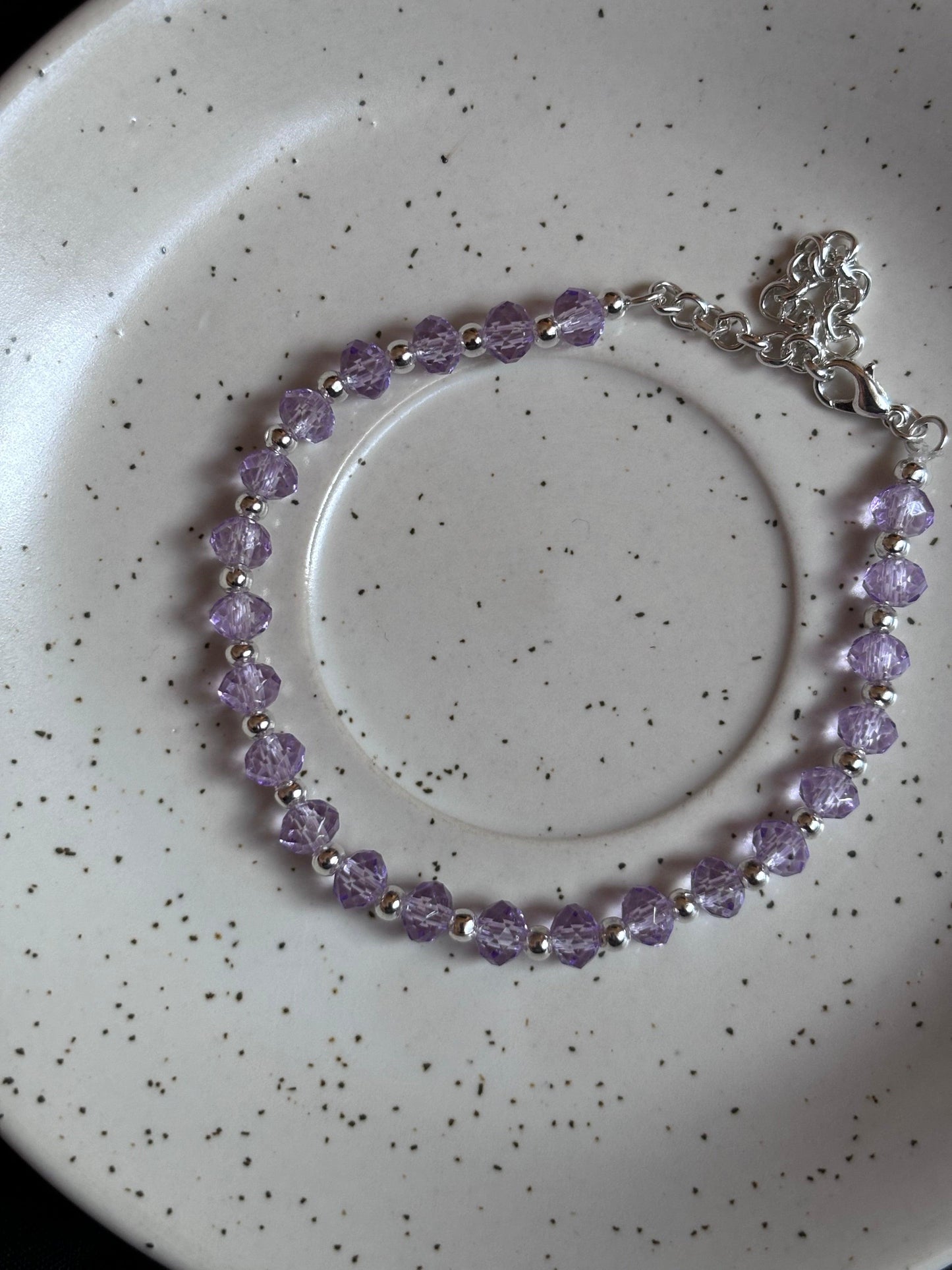 Lavender Serenity Adjustable Bead Bracelet - Curvy Jewels