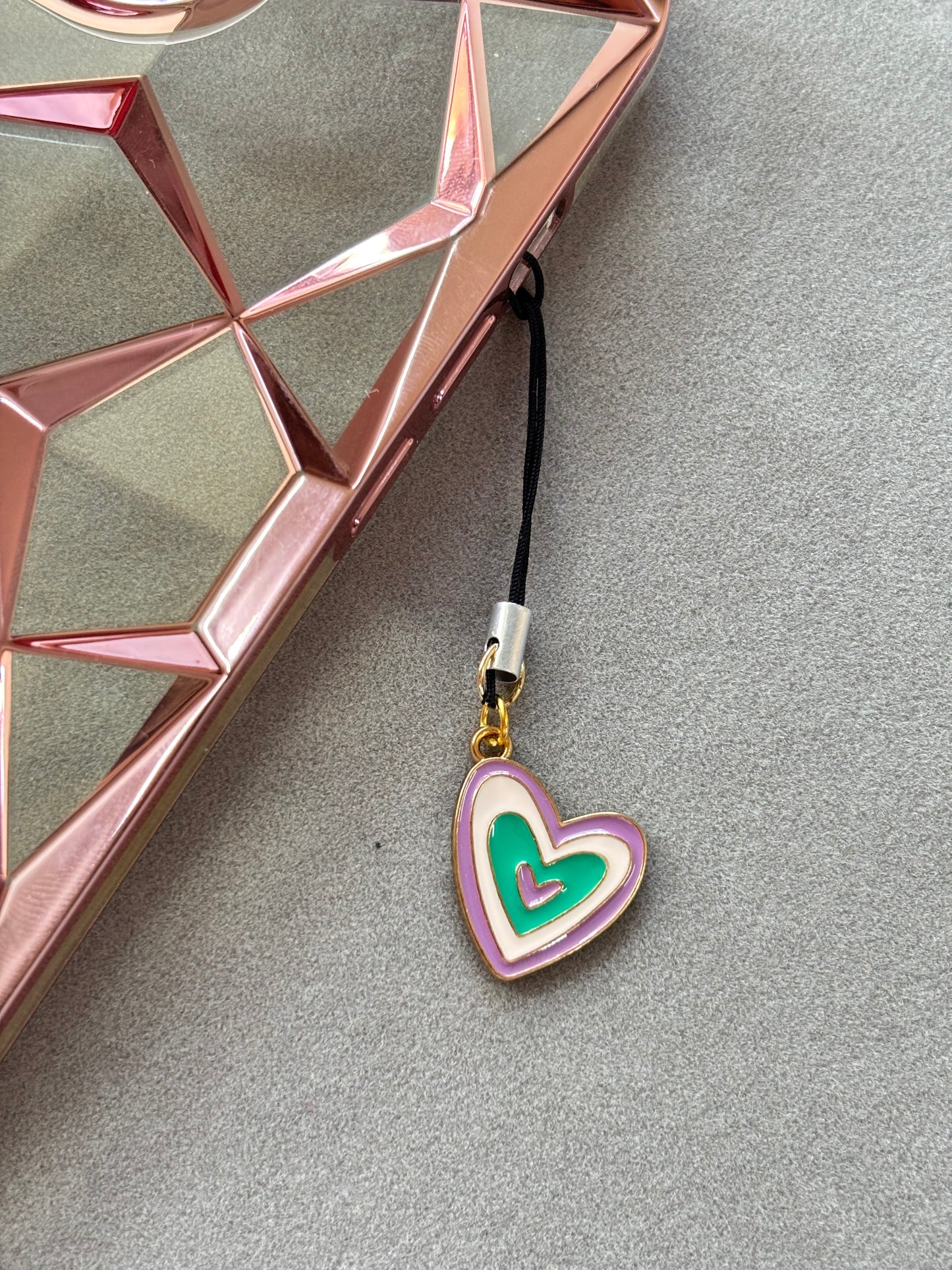 Lavender Heart Phone Charm - Curvy Jewels