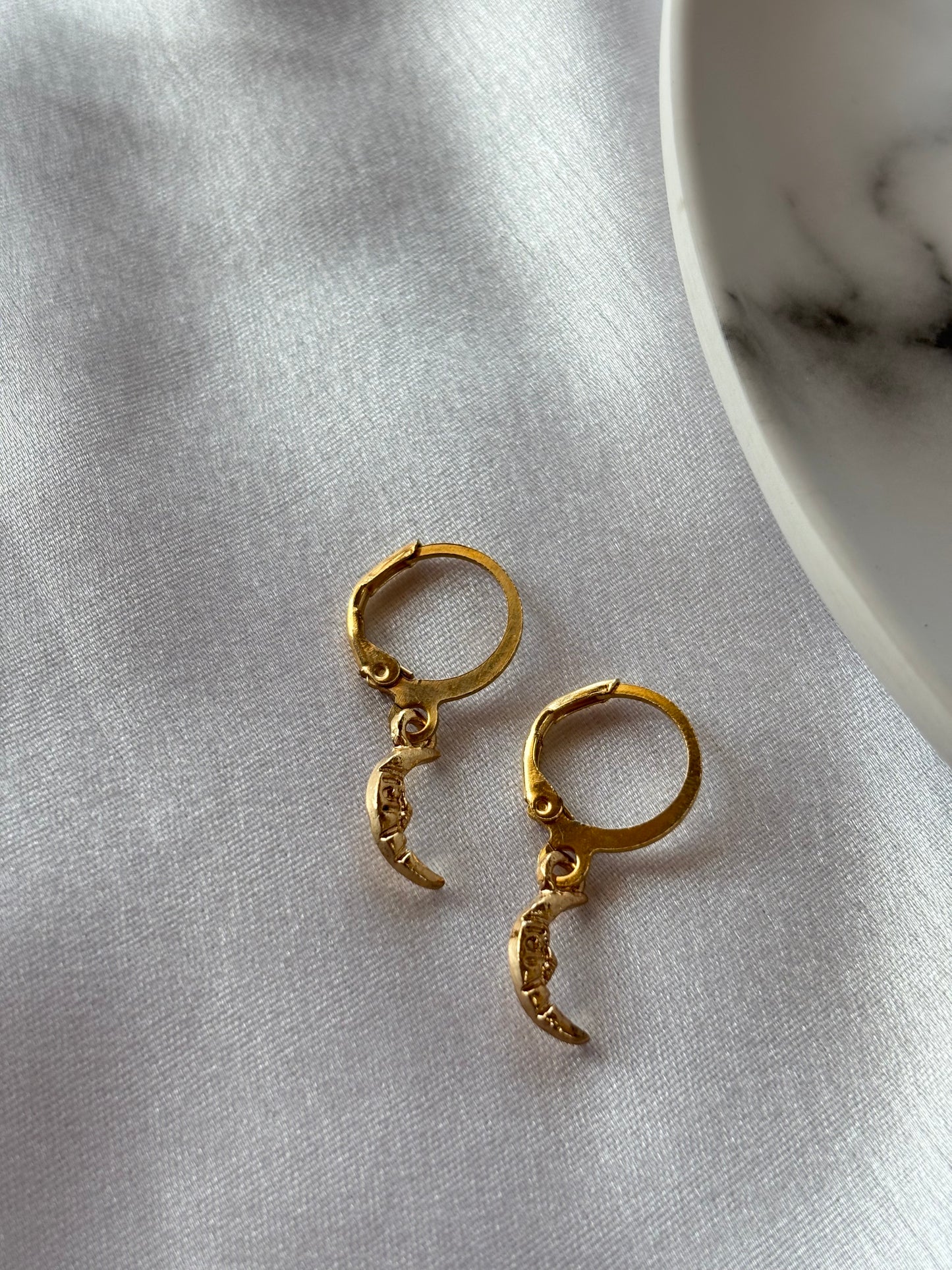 Golden Crescent Hoop Earrings