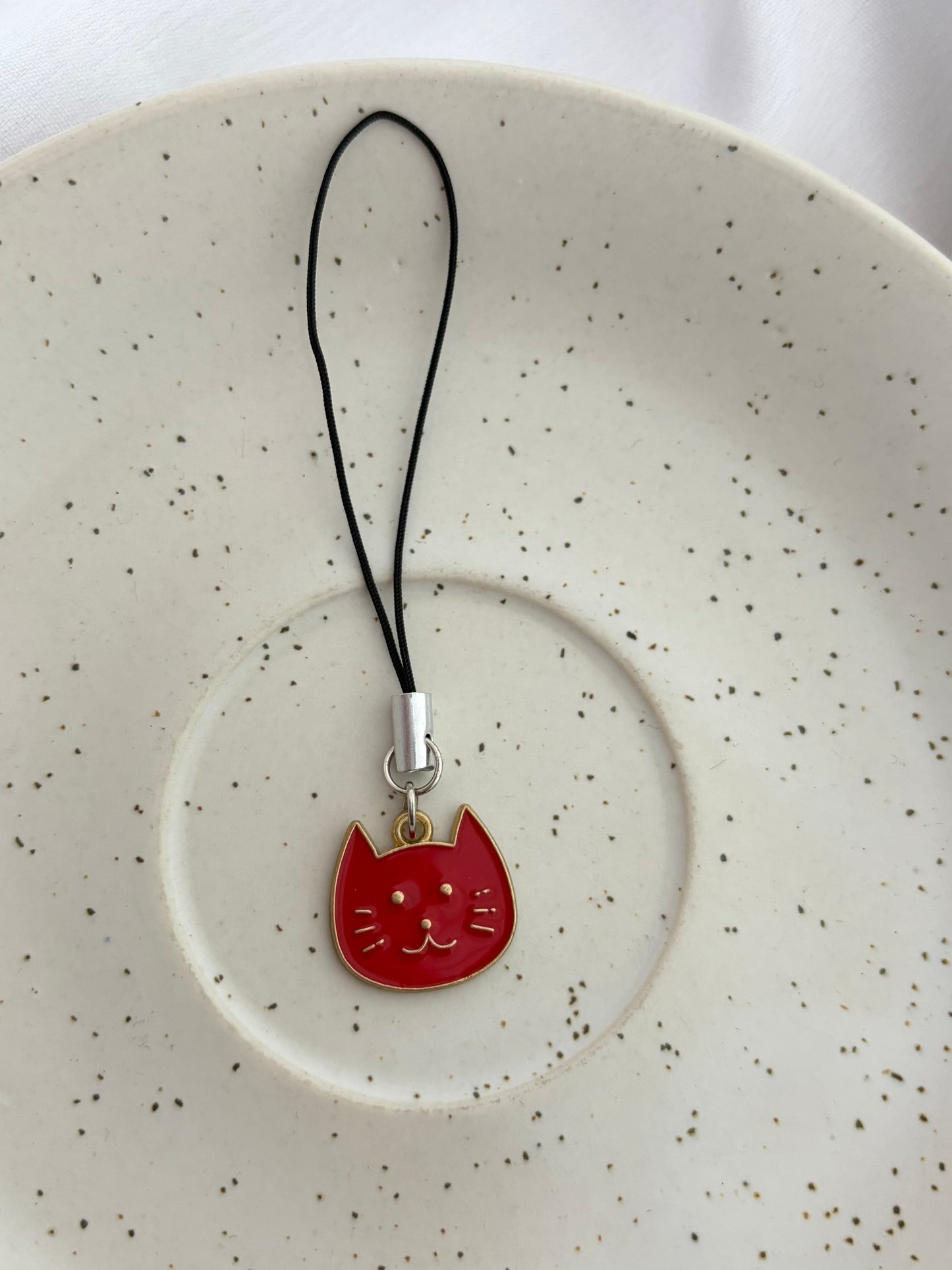 Crimson Cat Phone Charm