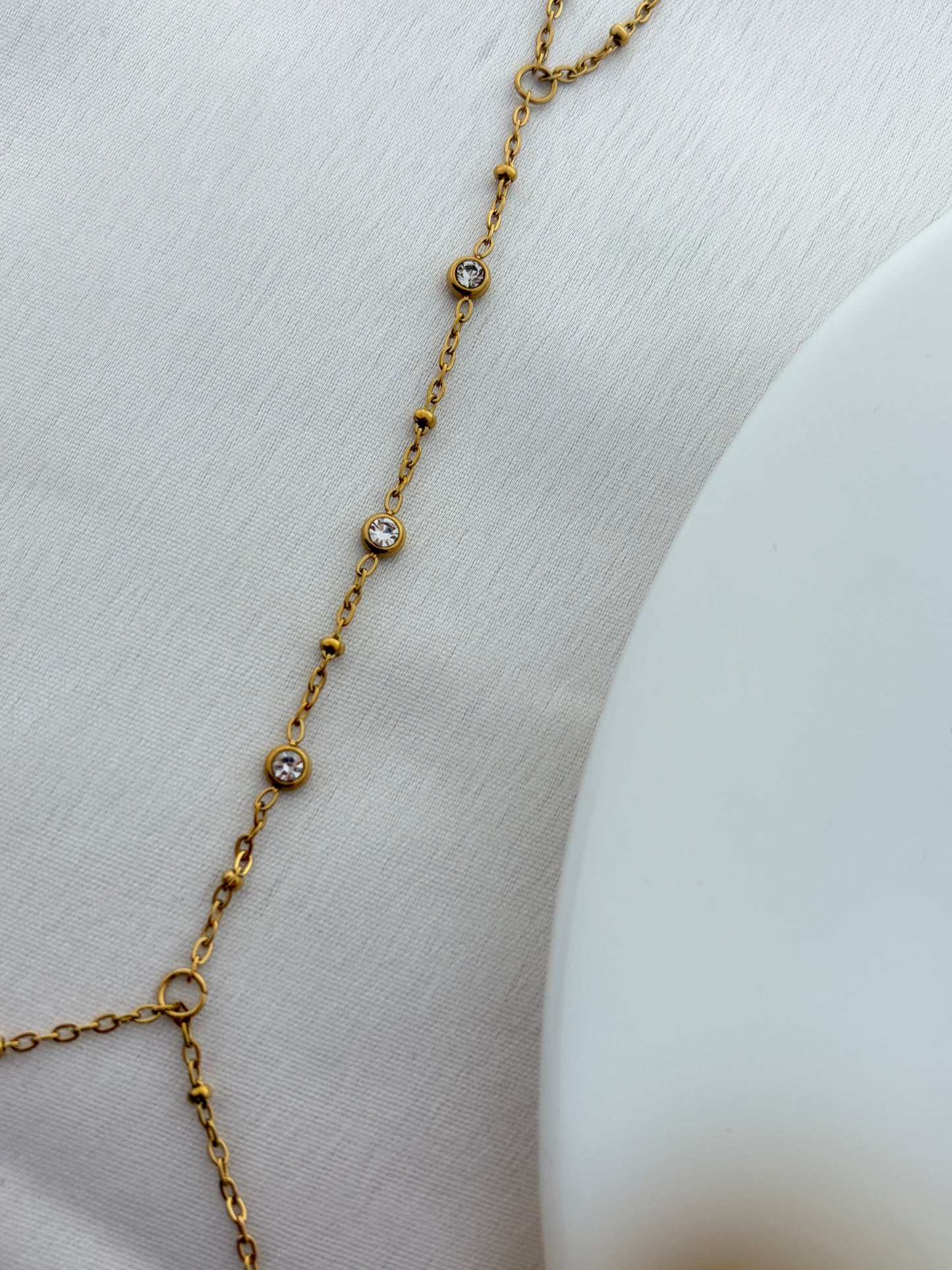 Gold Crystal Hand Chain