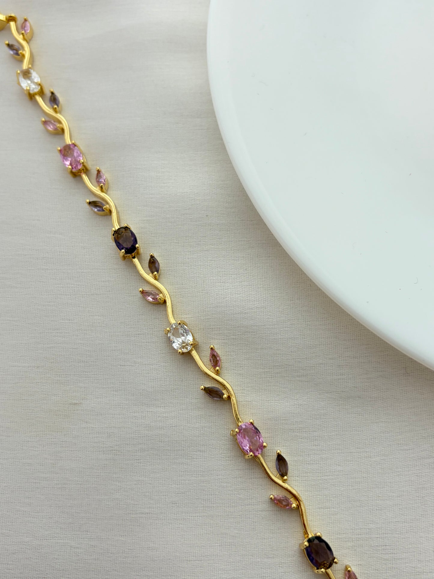 Floral Vine Crystal Bracelet