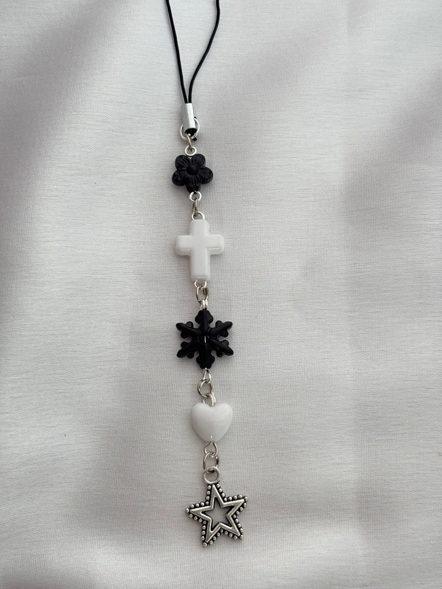 Black & White Christmas Phone Charm