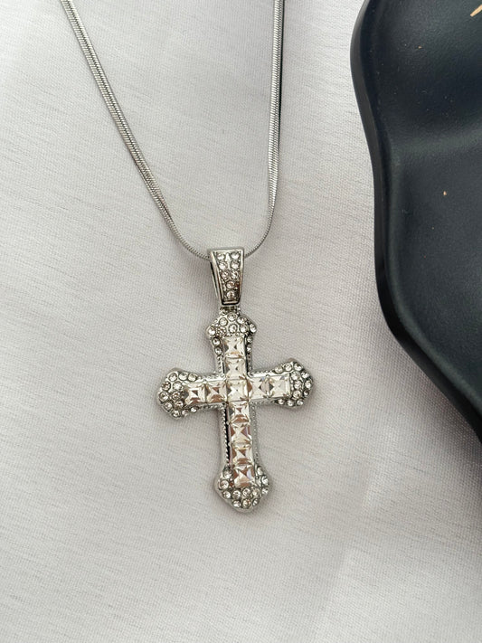 Iced Out Anti-Tarnish Cross Necklace