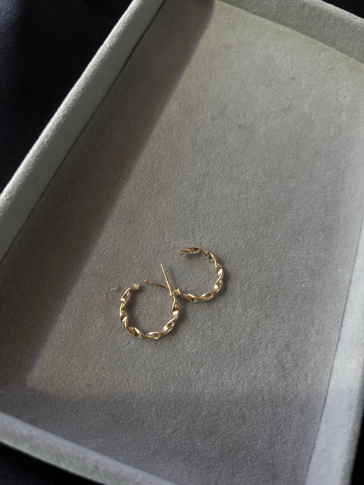 Gold Twisted Rope Half-Hoop Earrings