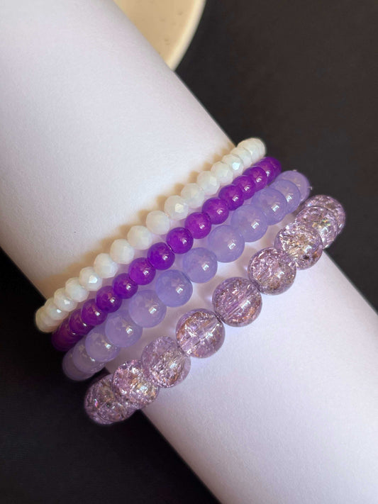 Vibrant Violet Bracelet Stack - Curvy Jewels