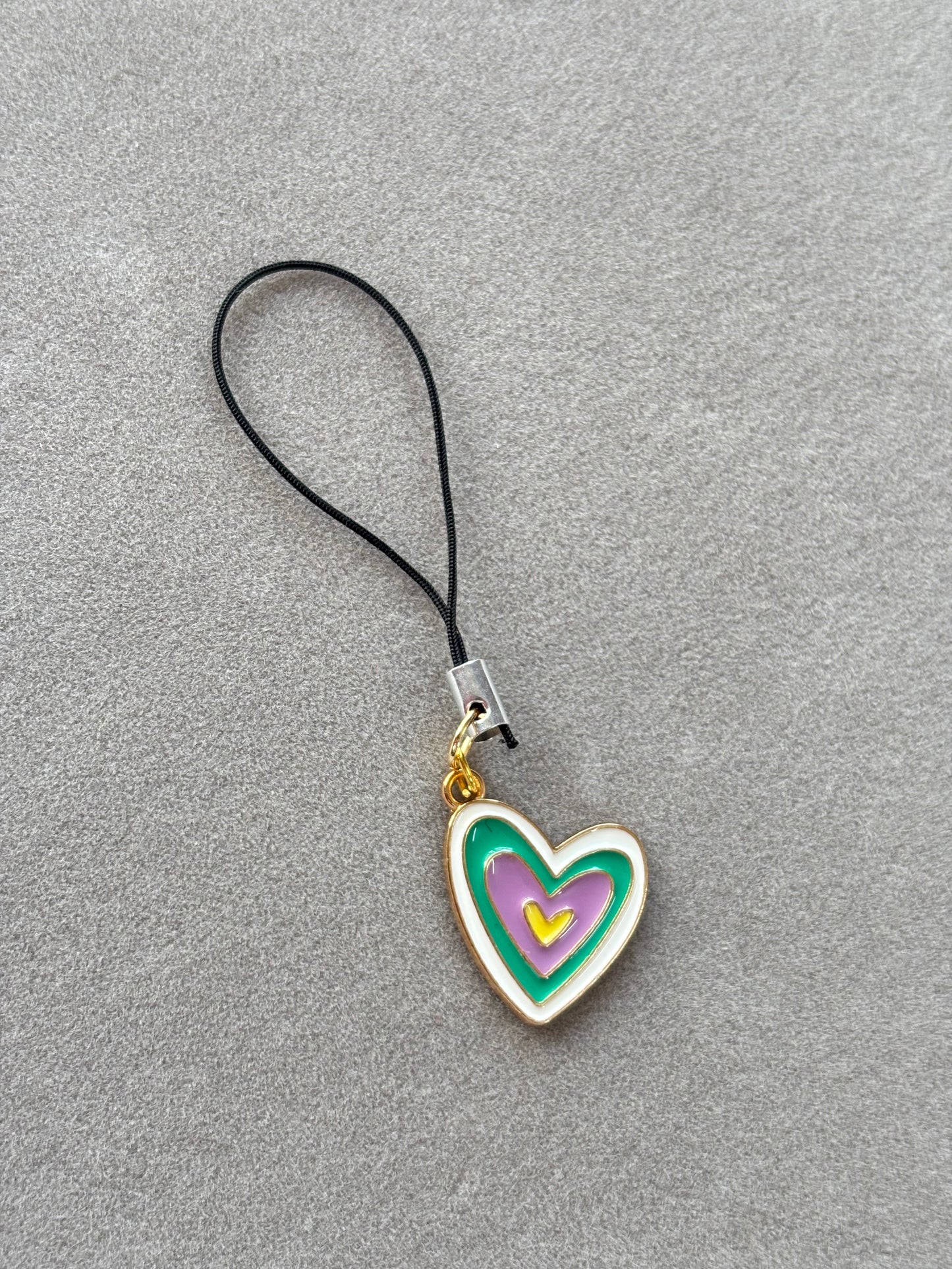 Pastel Heart Phone Charm