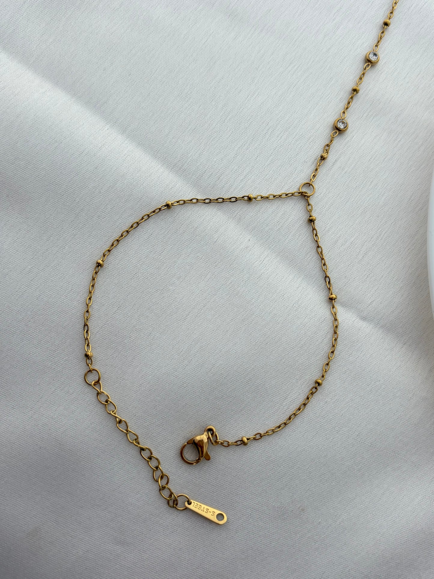 Gold Crystal Hand Chain