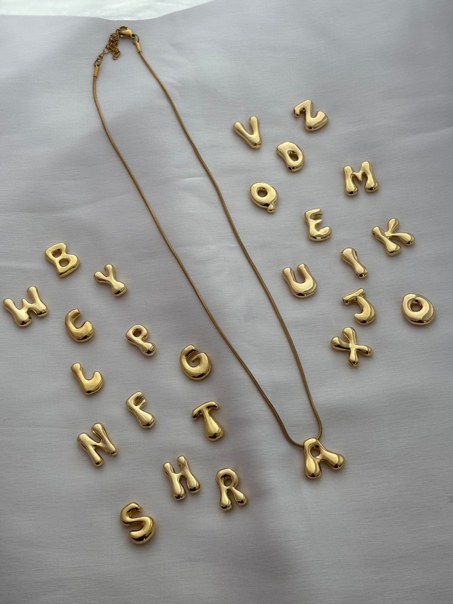 Mini Chunky Initial Necklace- Anti Tarnish