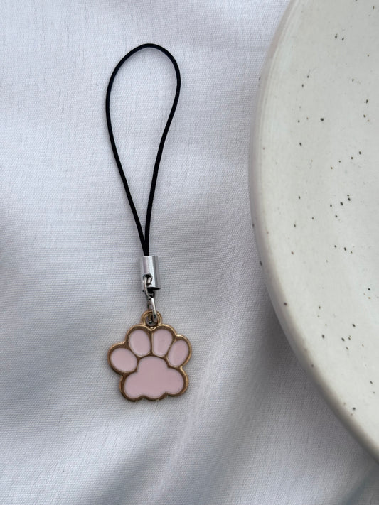 Pink Paw Print Phone Charm