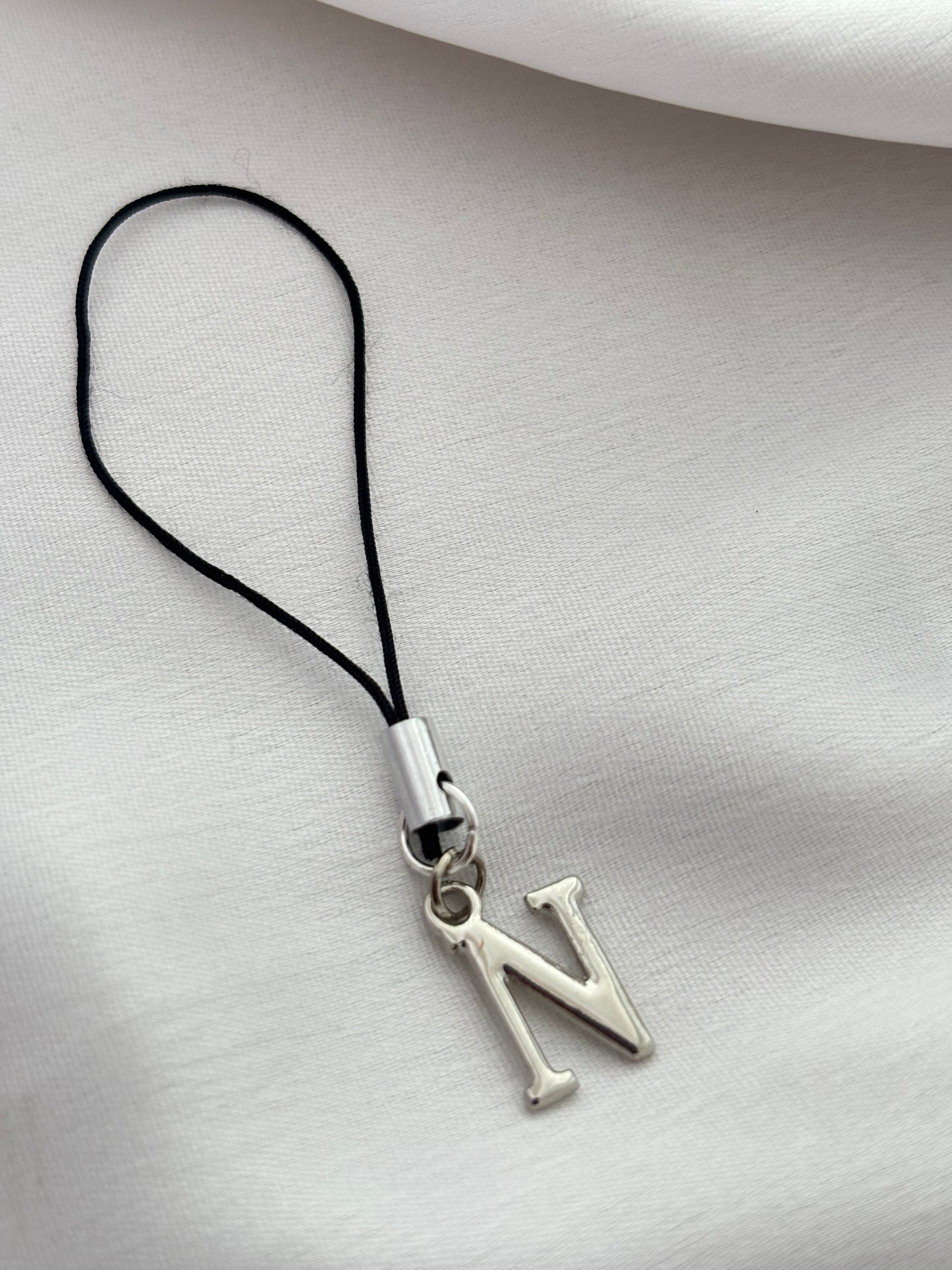 Custom Silver Initial Phone Charm (A-Z)