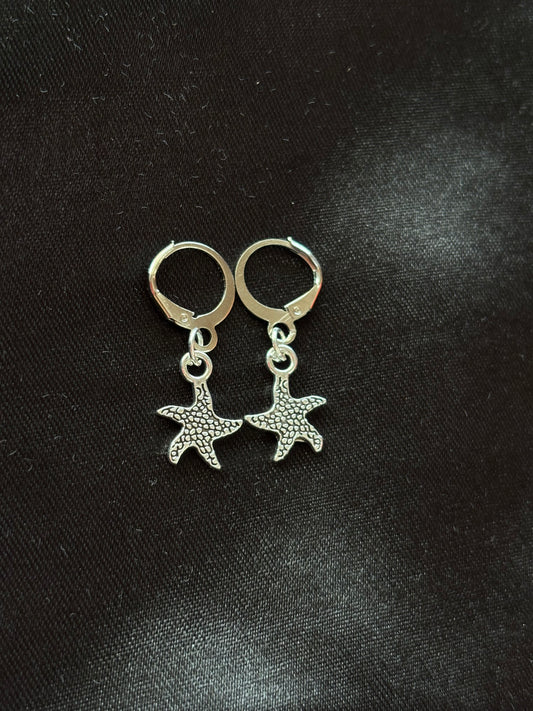 Starfish Charm Hoop Earrings