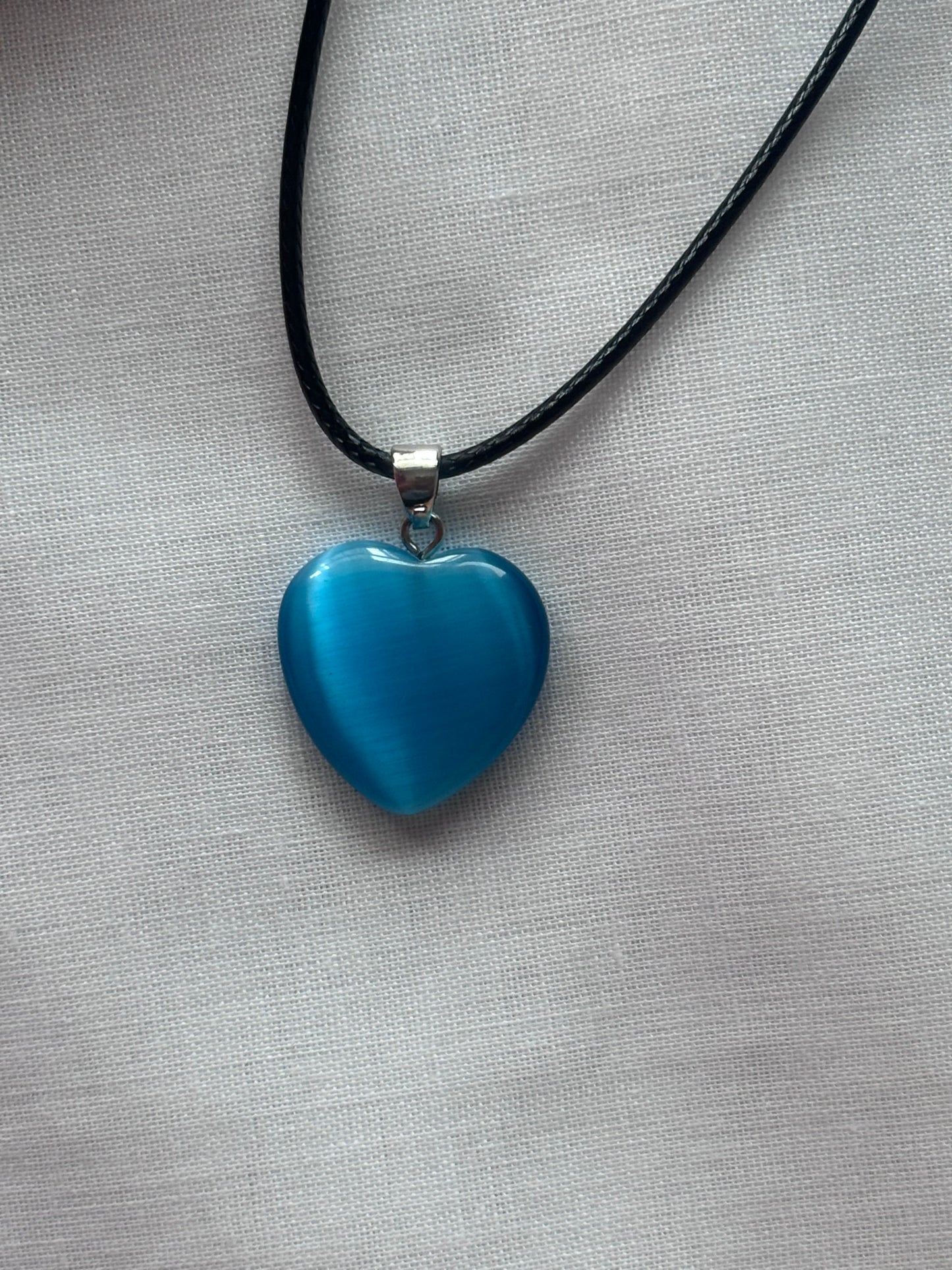 Monalisa Blue Heart Cord Necklace