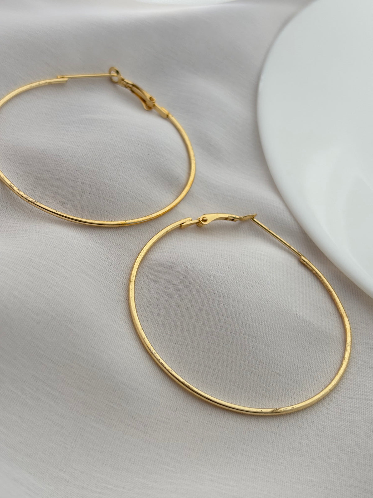Classic Gold Thin Hoop Earrings