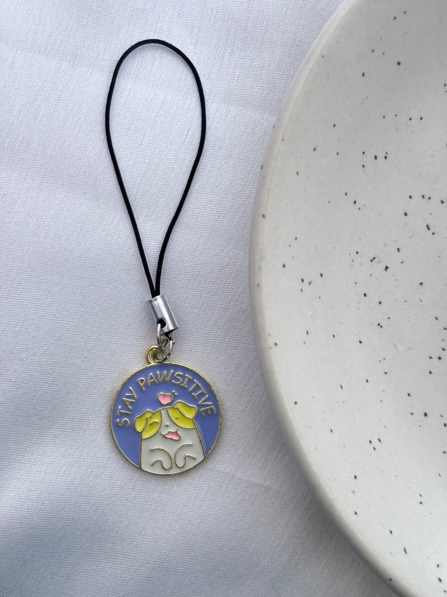 Stay Pawsitive Dog Phone Charm