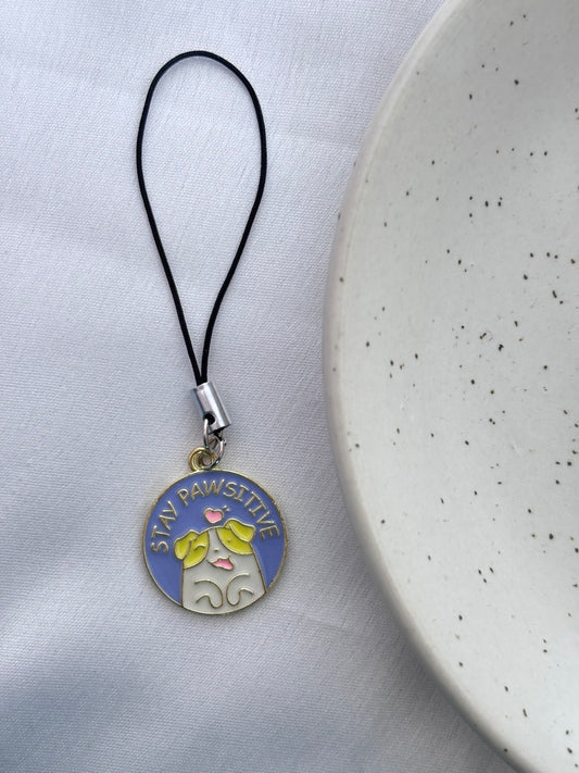 Stay Pawsitive Dog Phone Charm