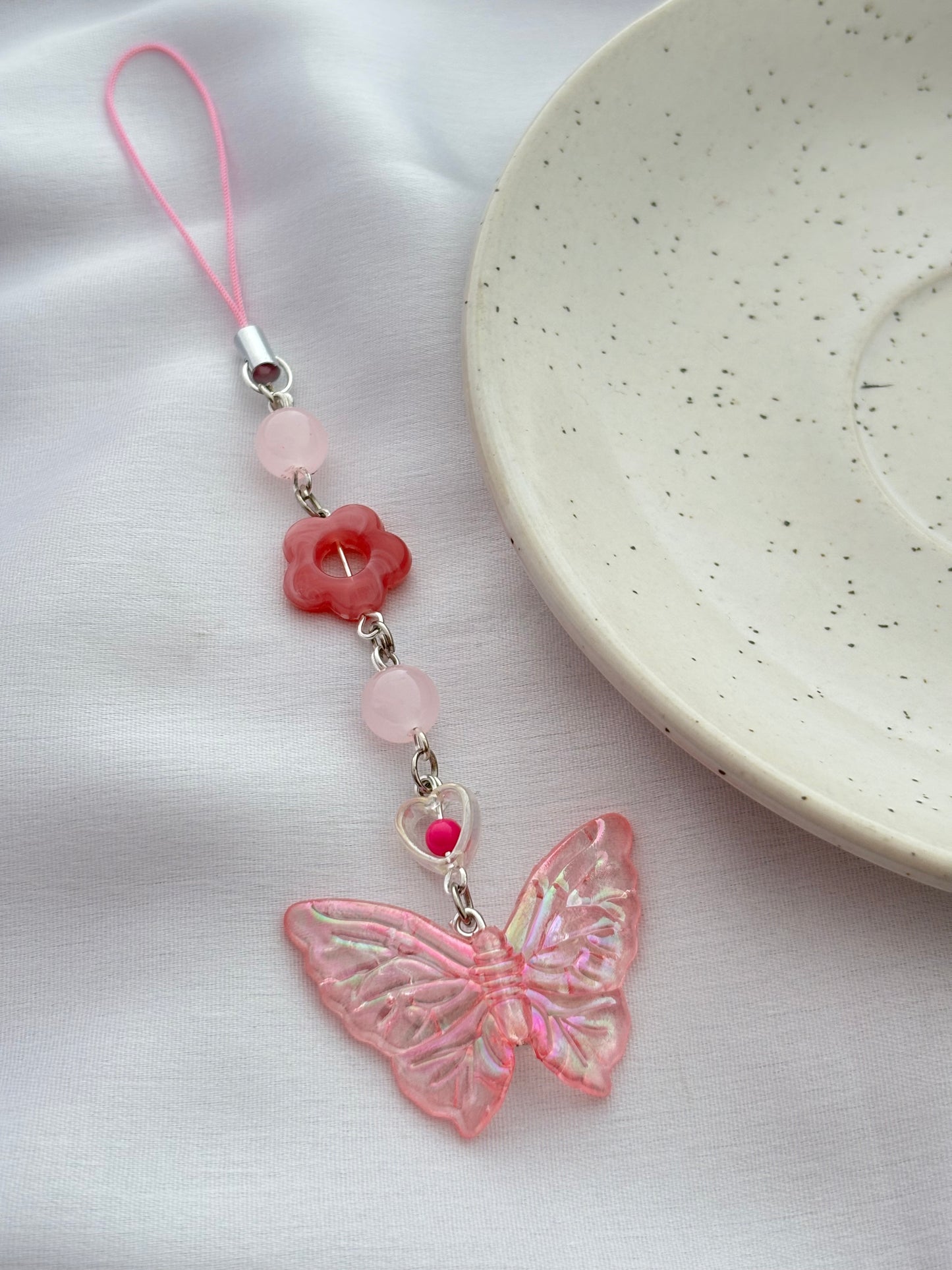 Butterfly & Flower Phone Charm