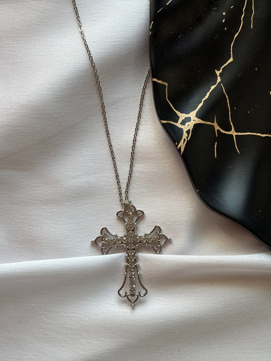 Anti-Tarnish Crystal Cross Necklace