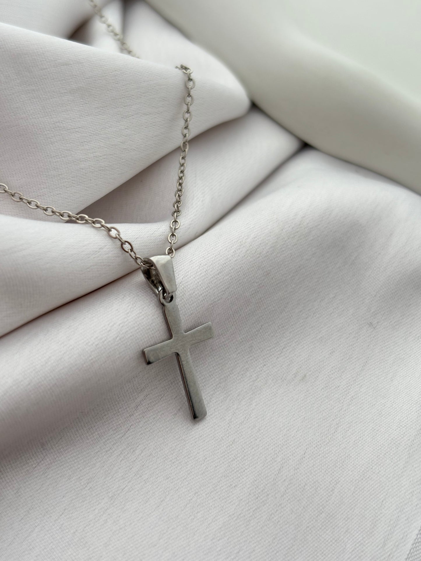 Minimalist Silver Cross Necklace