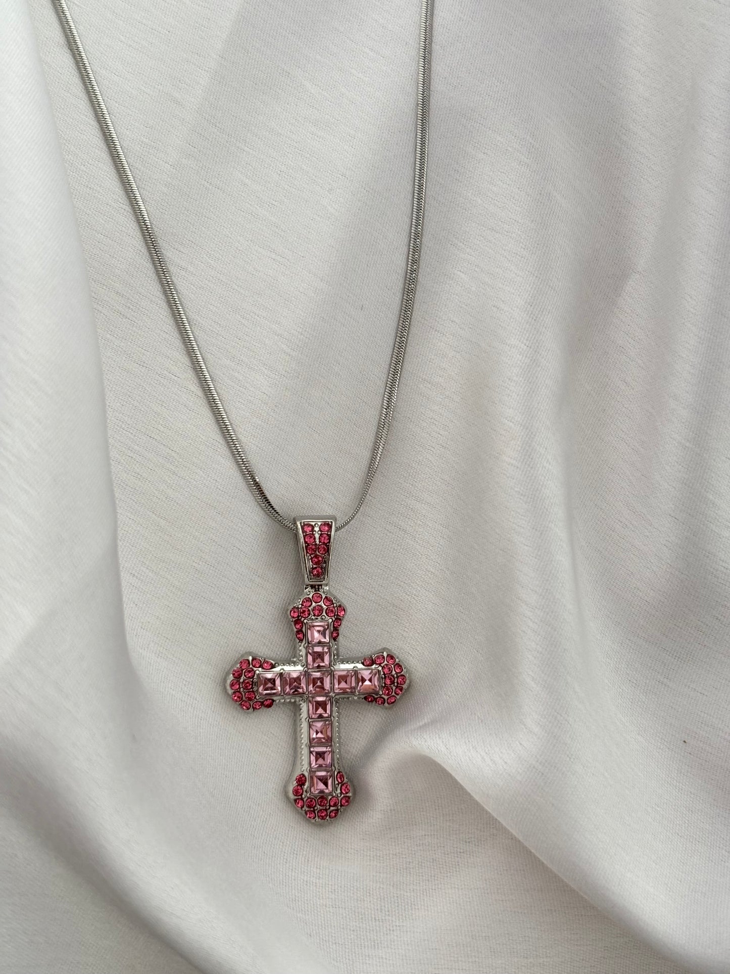 Iced Out Anti- Tarnish Cross Necklace