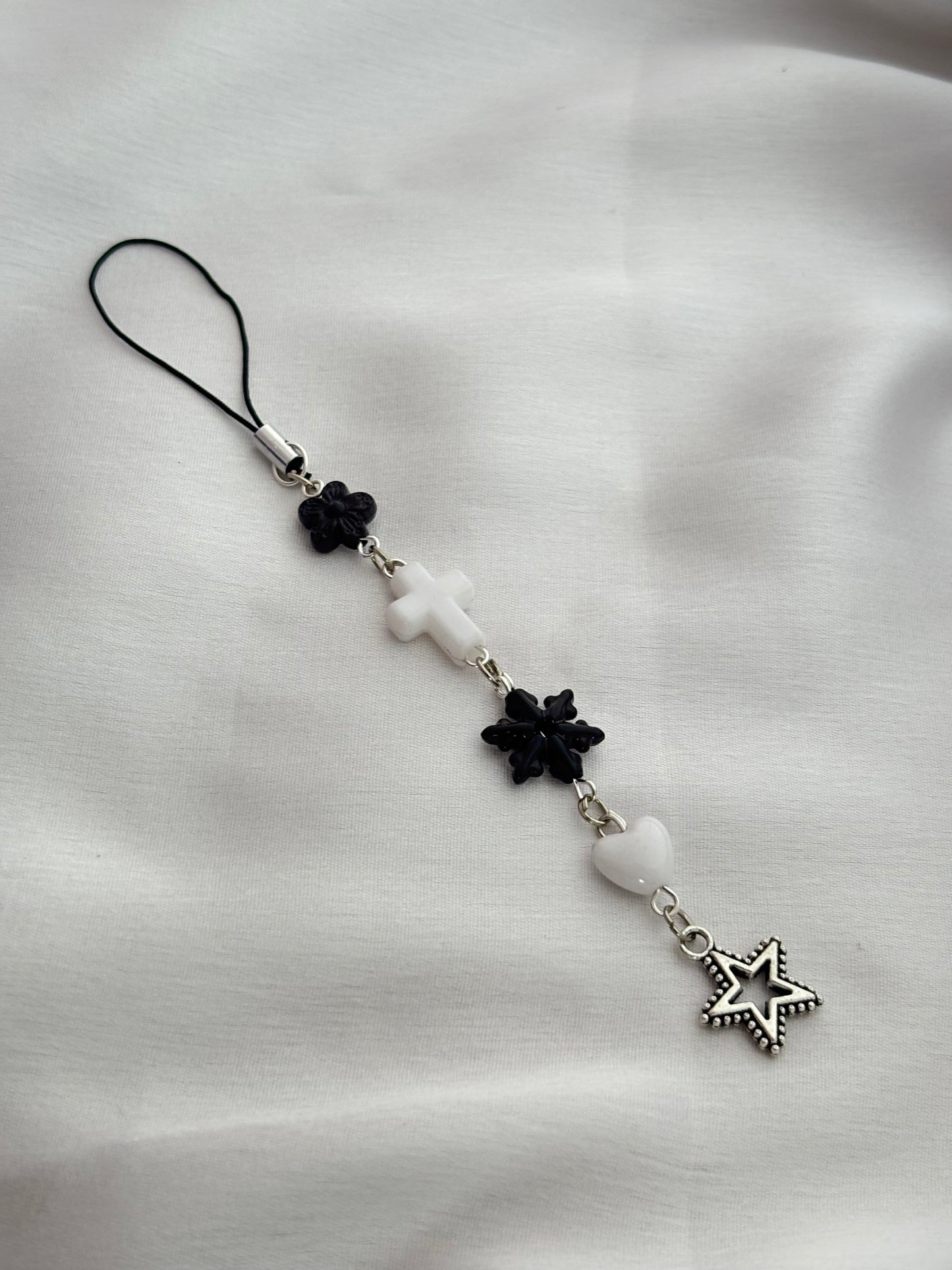 Black & White Christmas Phone Charm