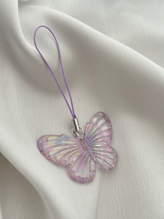 Lavender Butterfly Phone Charm