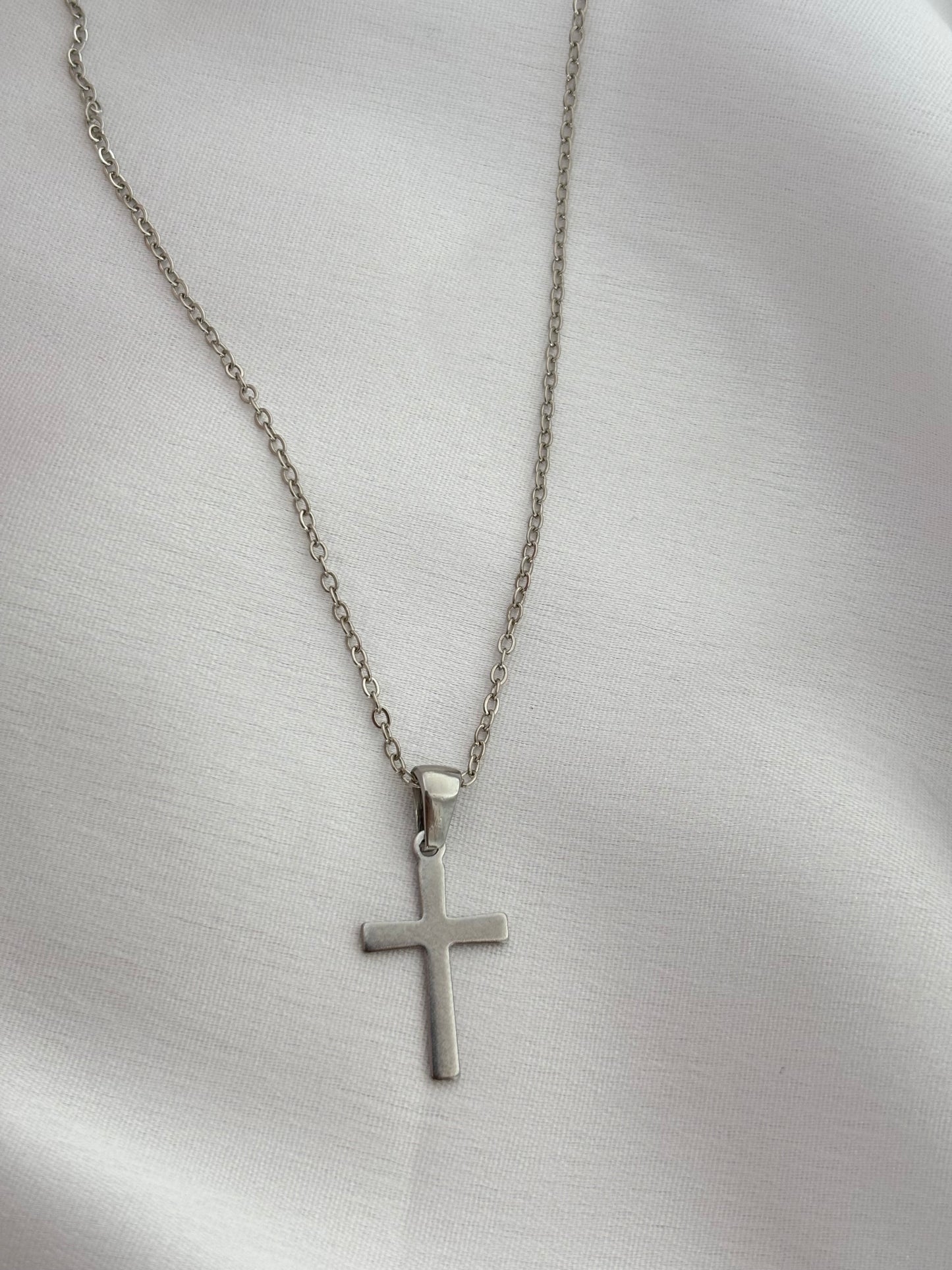 Minimalist Silver Cross Necklace