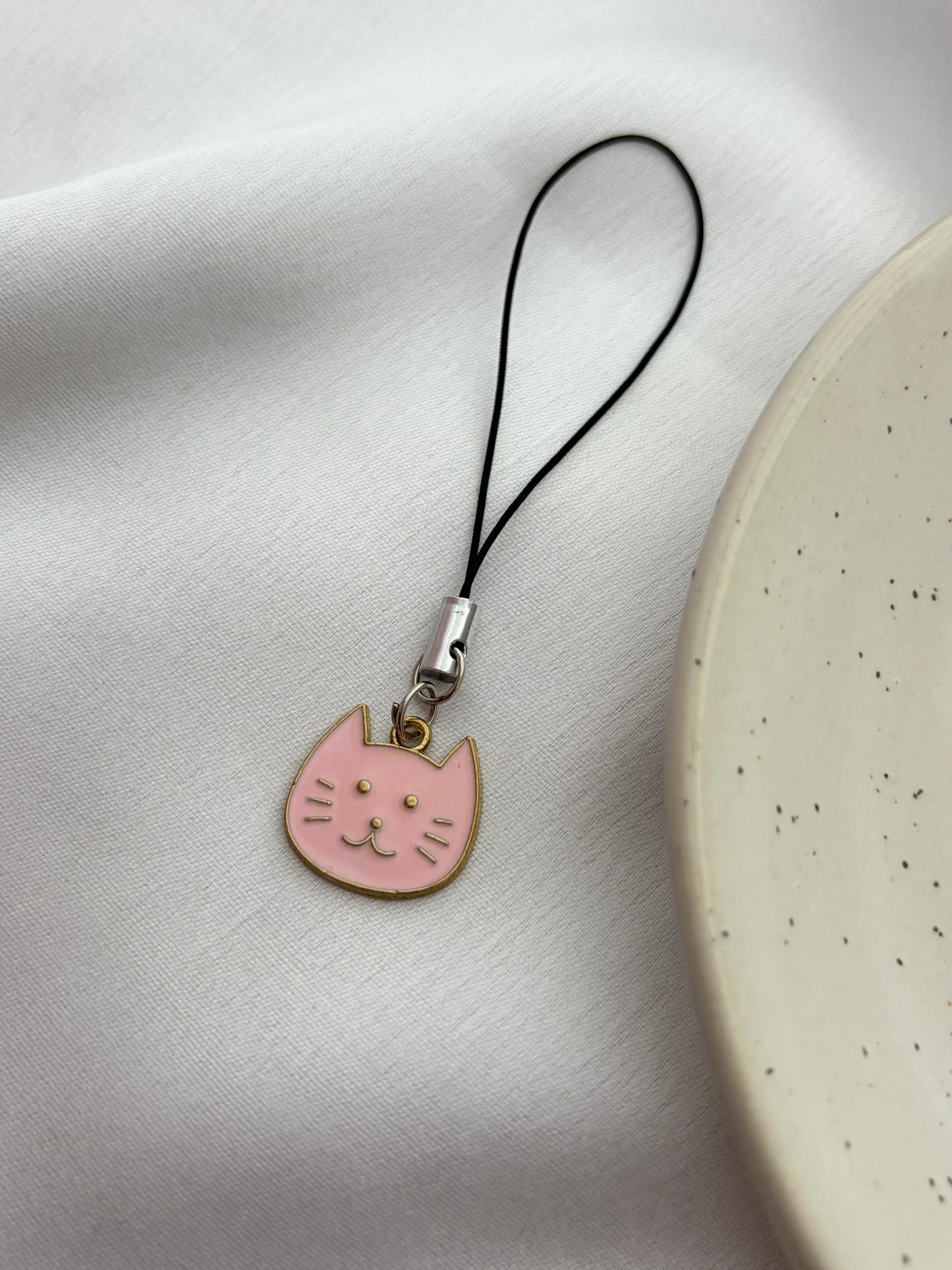 Soft Pink Cat Phone Charm