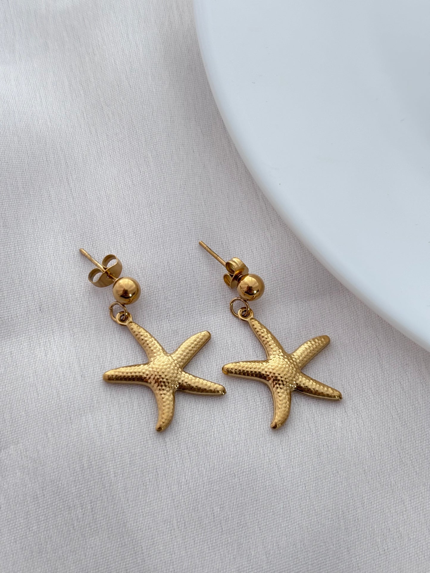 Gold Starfish Drop Earrings