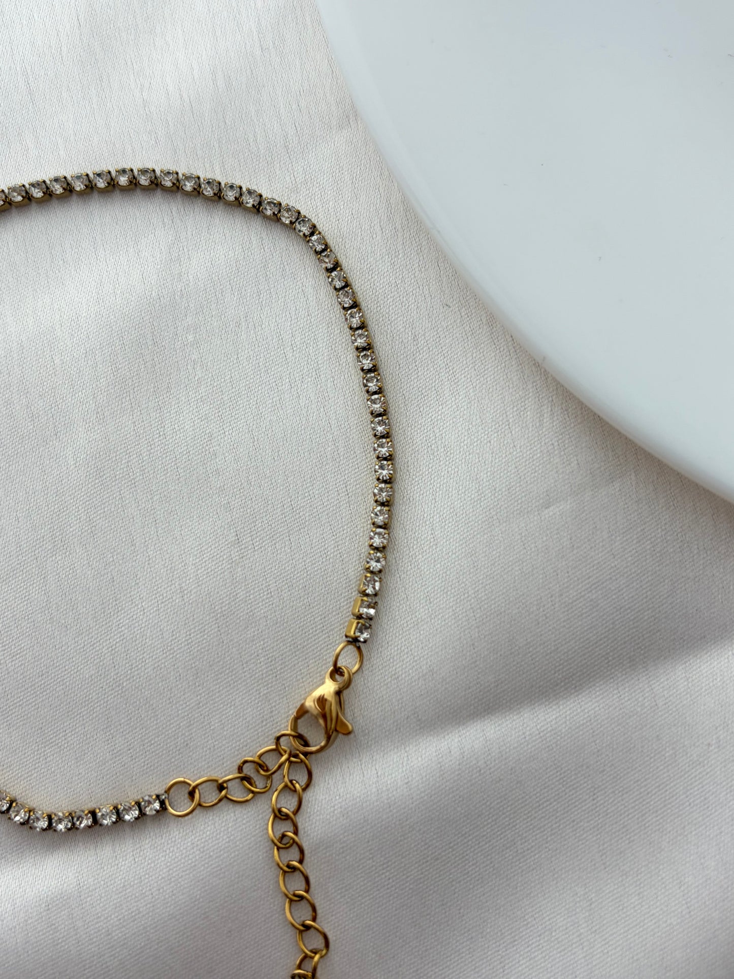 Gold Crystal Tennis Anklet