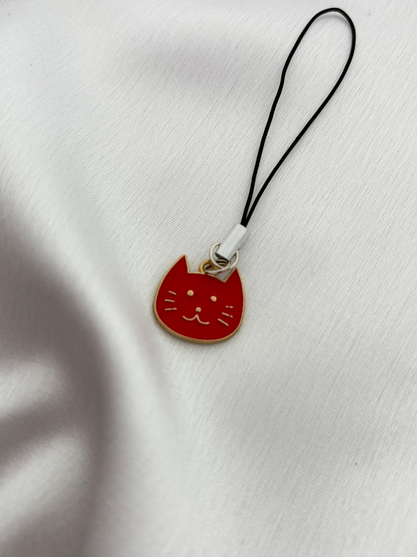 Crimson Cat Phone Charm
