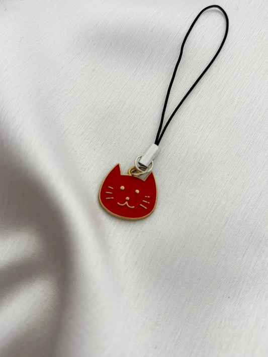 Crimson Cat Phone Charm
