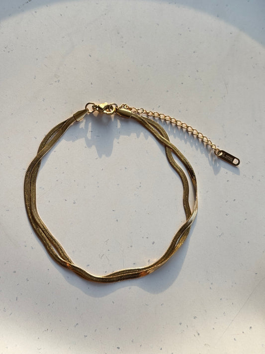 Double Layered Snake Chain Anklet
