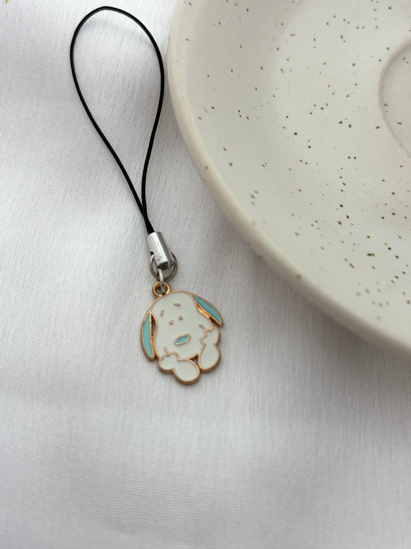 White Dog Phone Charm