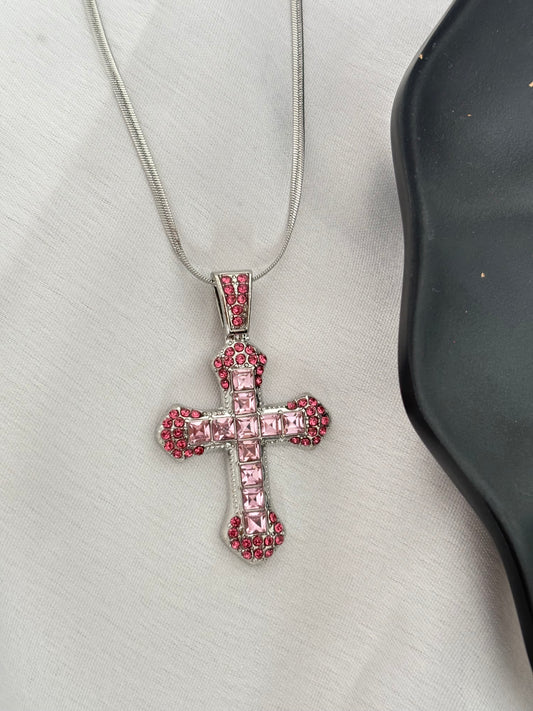 Iced Out Anti- Tarnish Cross Necklace